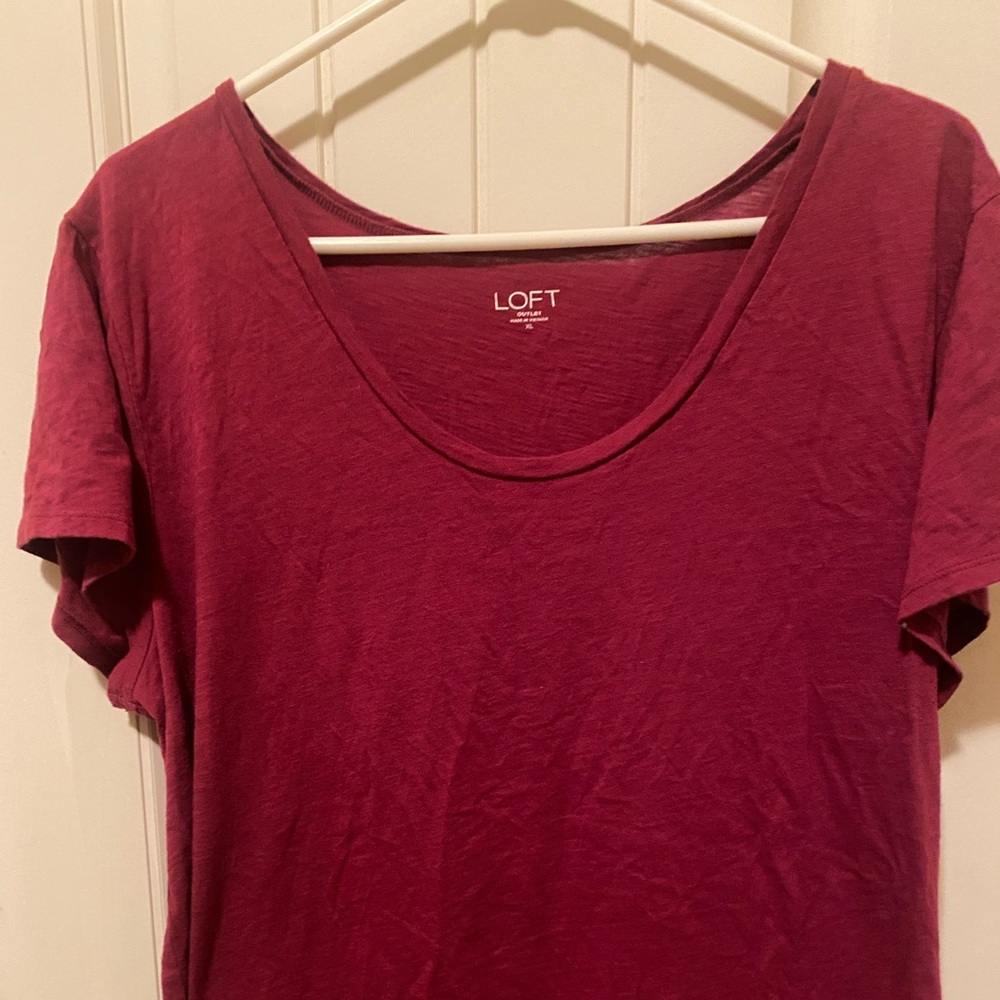 LOFT Burgundy & Navy tops-Size XL - Picture 2 of 7